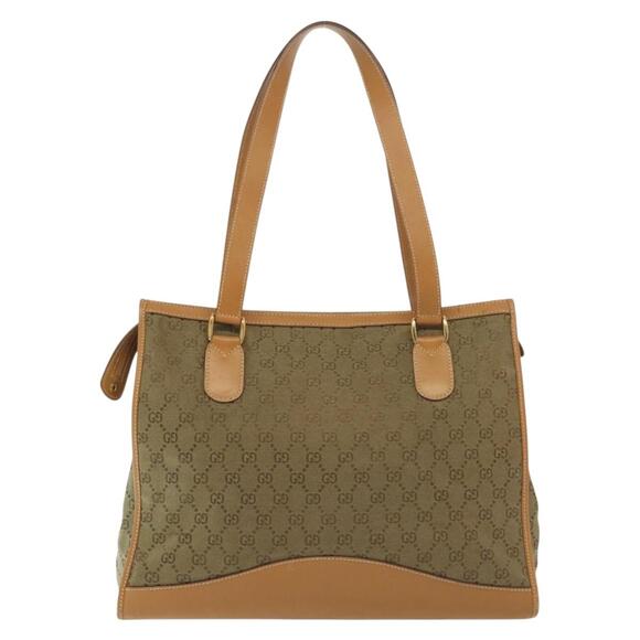 GUCCI GG Canvas Tote Bag Beige Gold - Picture 3 of 12
